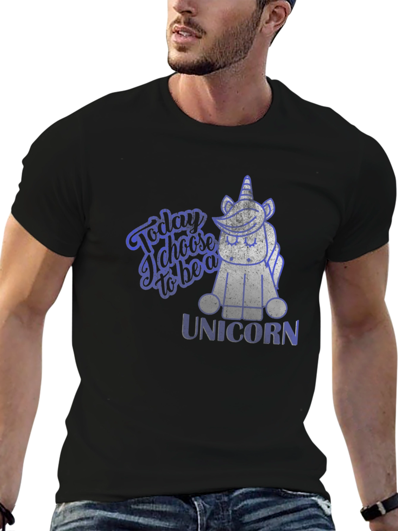 Unicorn Graphic Print Mens T-Shirt