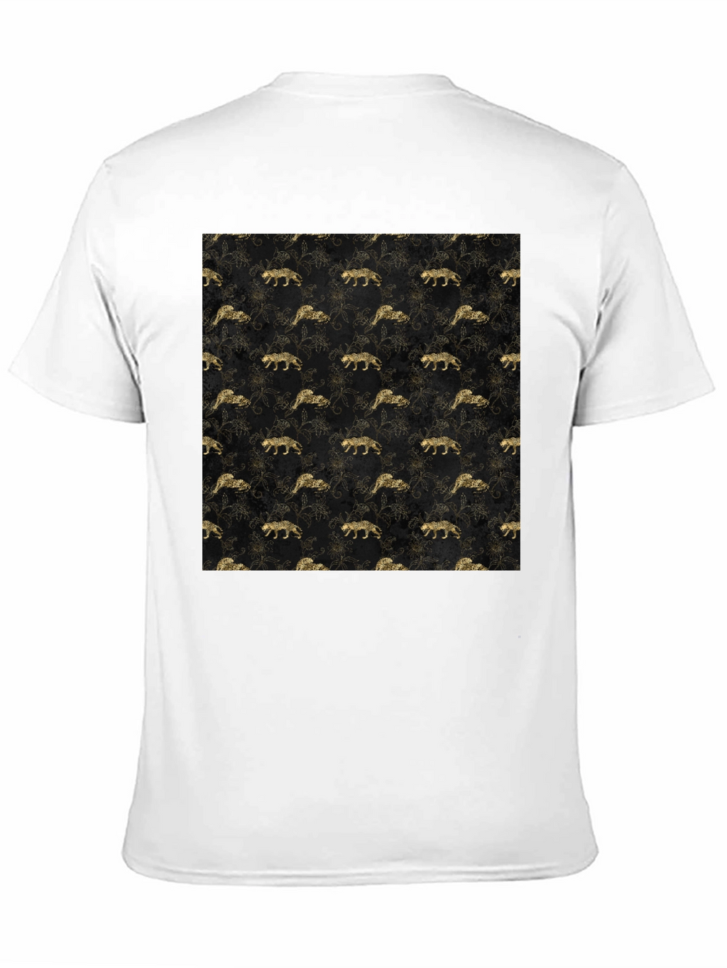 Gold Leopard Print Black T-Shirt