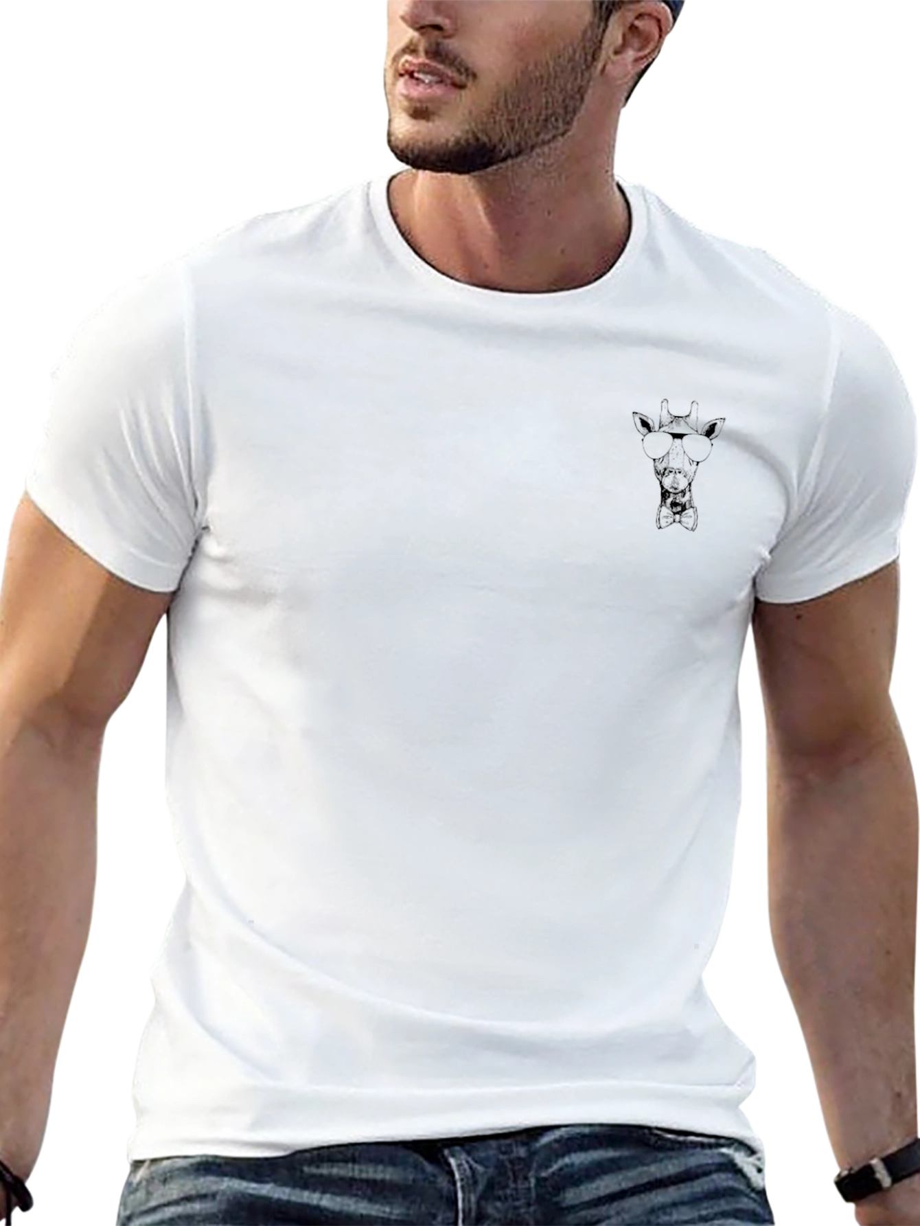 Cool Black Giraffe Graphic T-Shirt