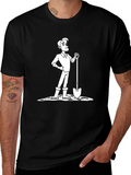 Cartoon Gardener Graphic T-Shirt