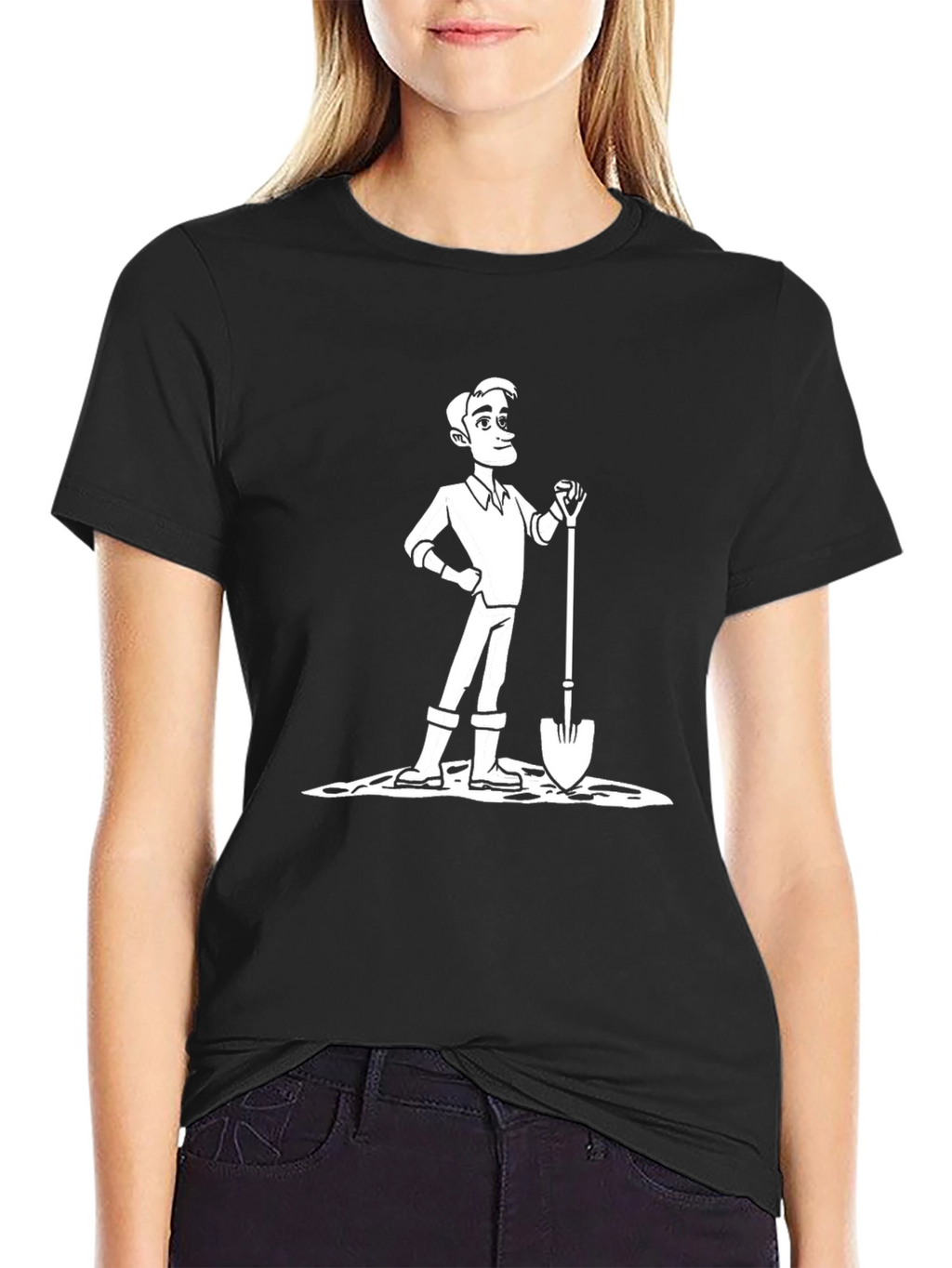 Cartoon Gardener Graphic T-Shirt