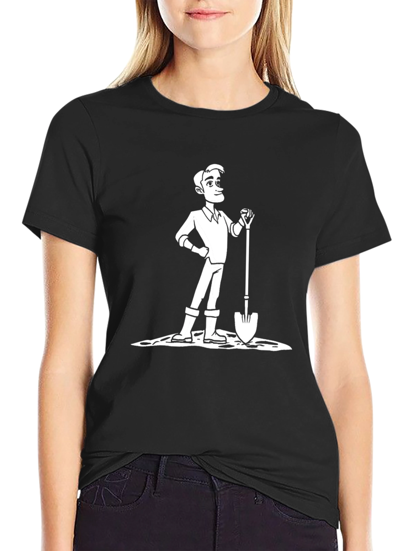 Cartoon Gardener Graphic T-Shirt
