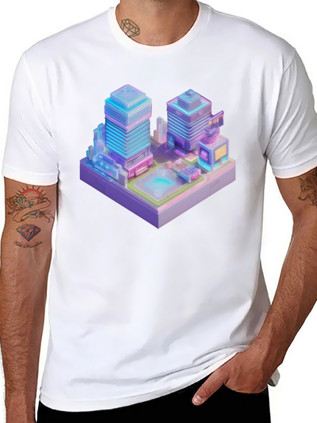 Cyberpunk Cityscape Graphic Tee