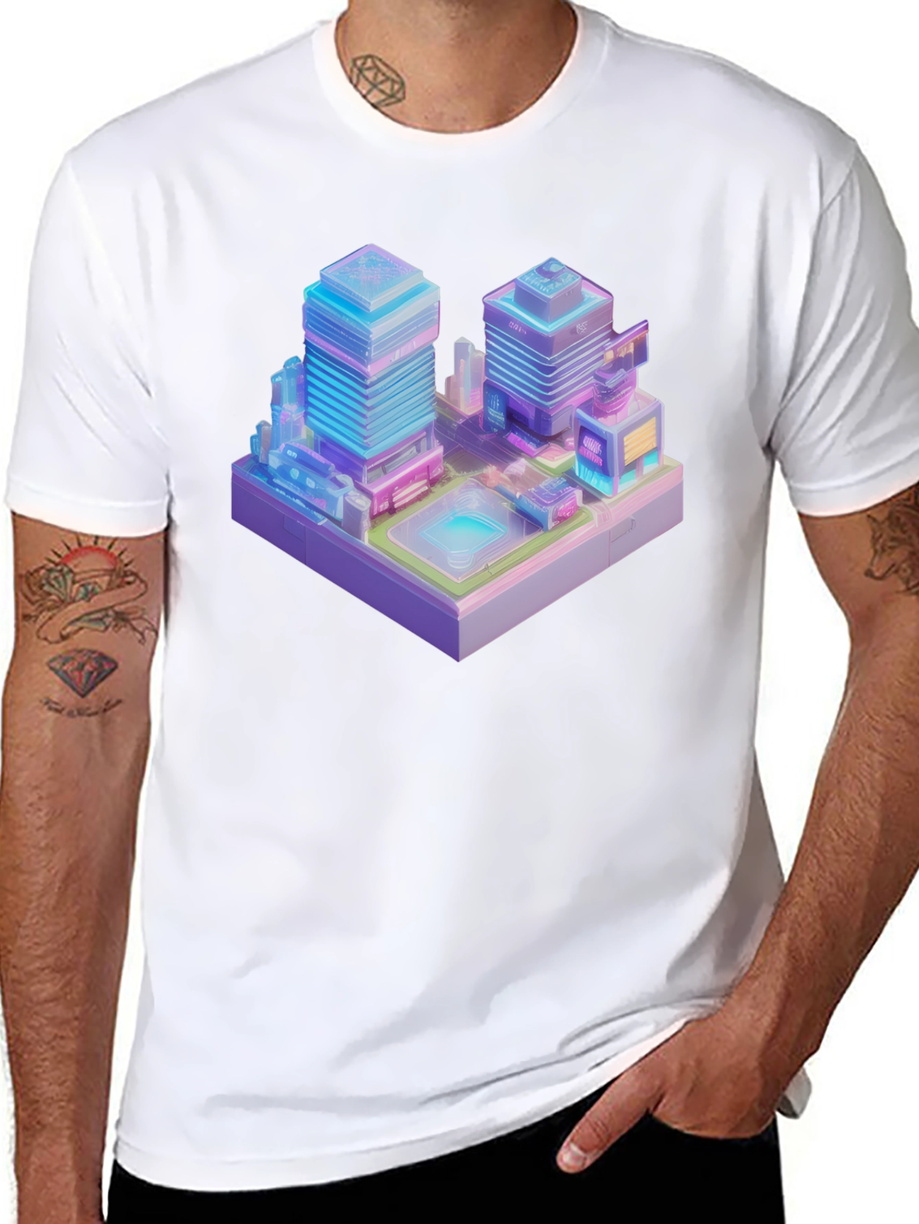 Cyberpunk Cityscape Graphic Tee