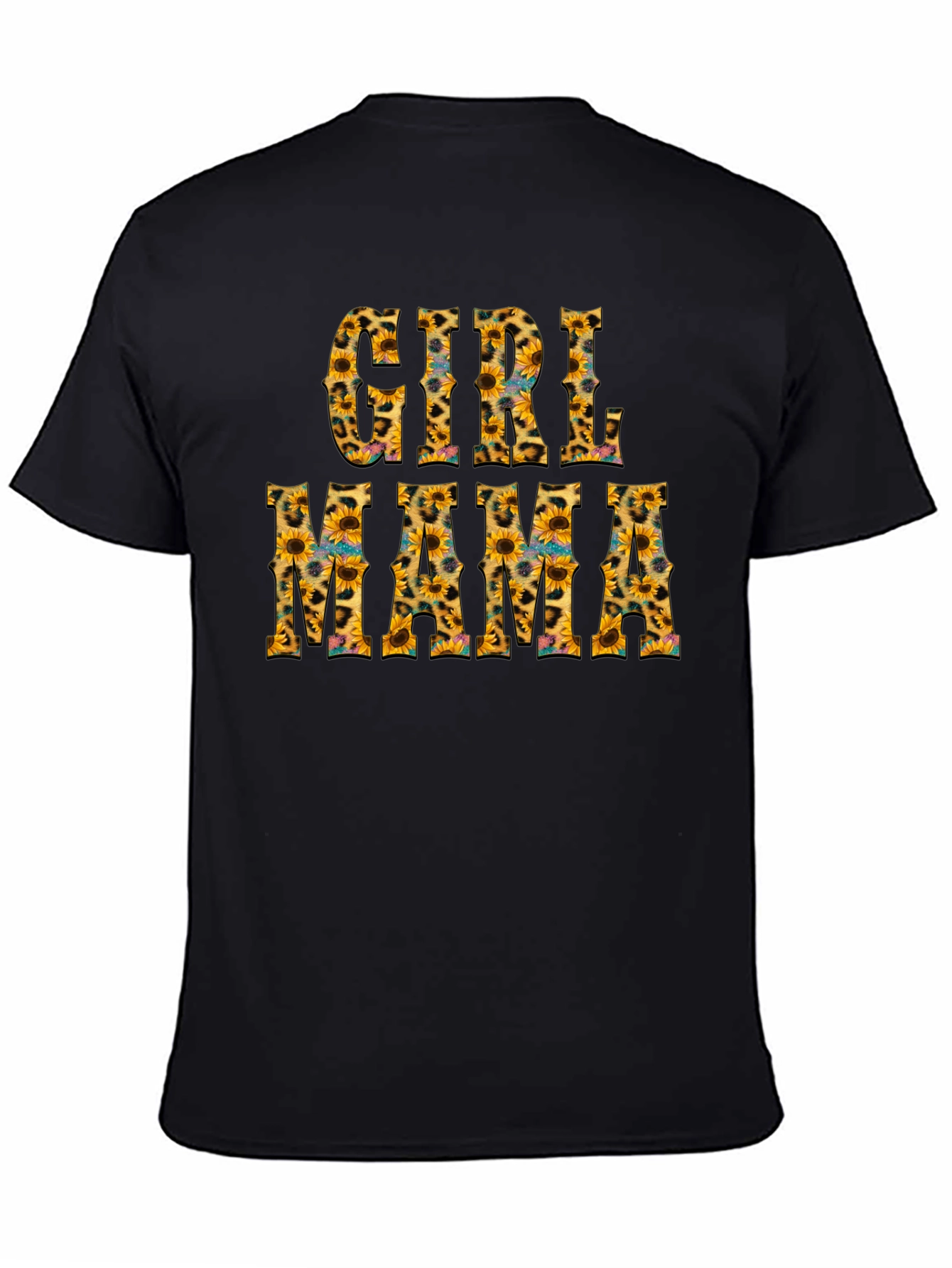 Girl Mama Sunflower Leopard Print T-Shirt