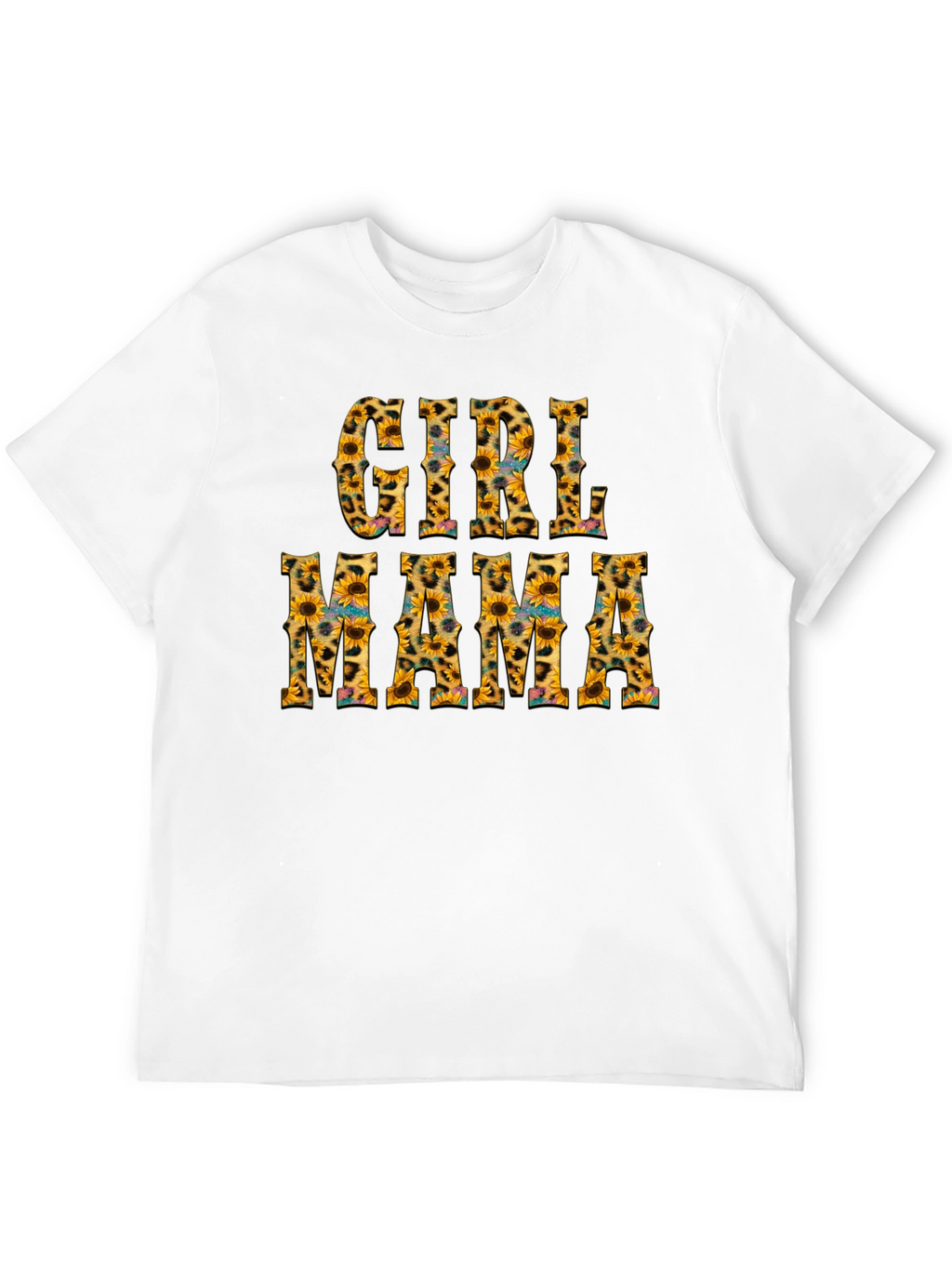 Girl Mama Sunflower Leopard Print T-Shirt