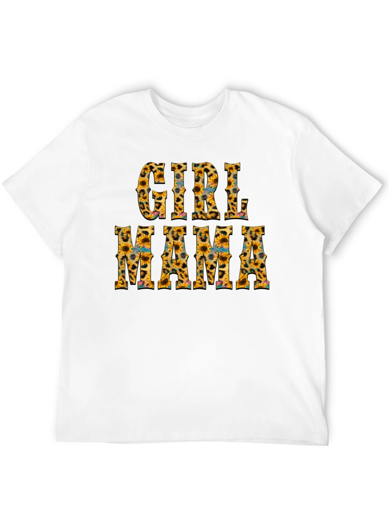 Girl Mama Sunflower Leopard Print T-Shirt