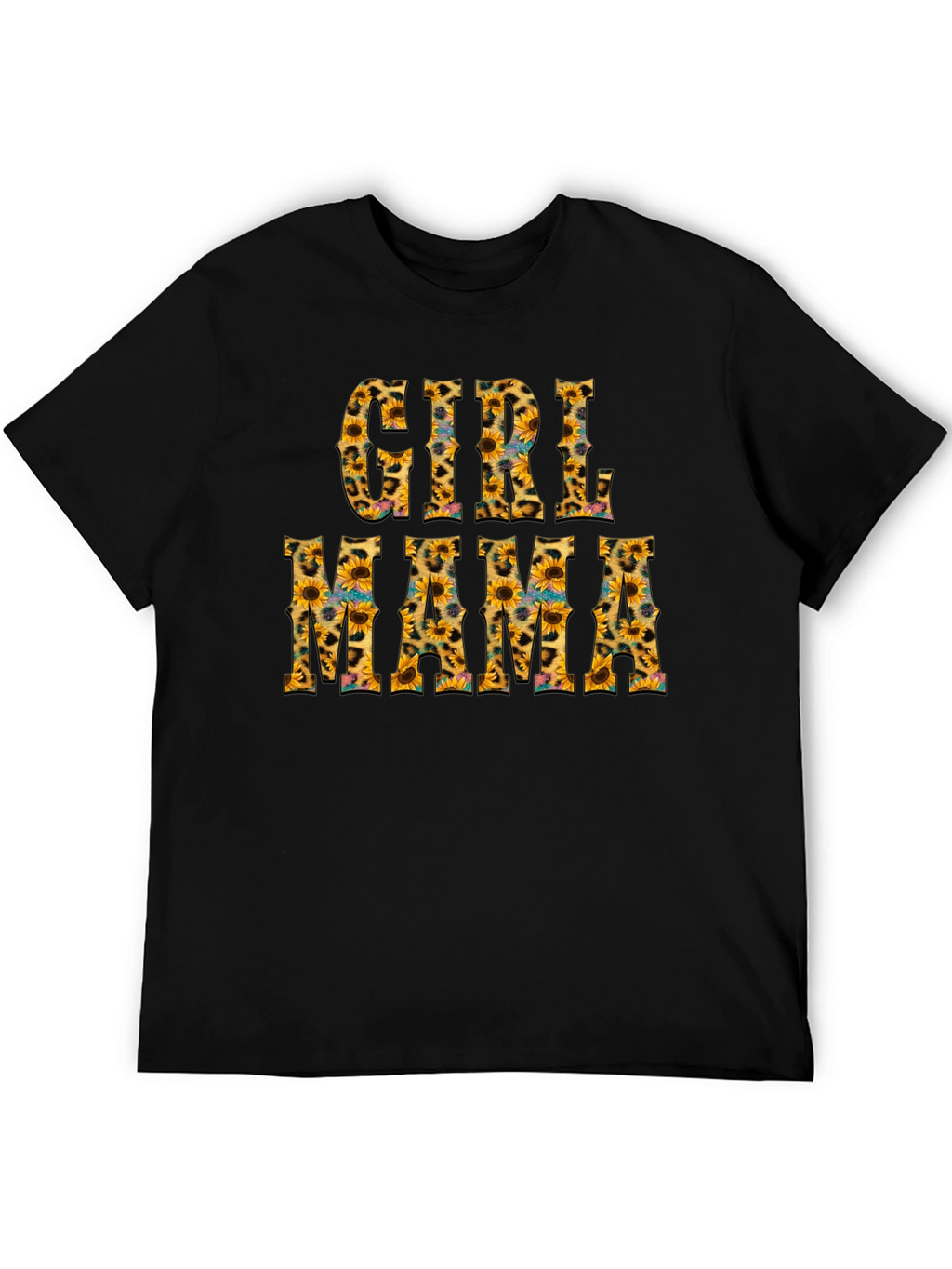 Girl Mama Sunflower Leopard Print T-Shirt