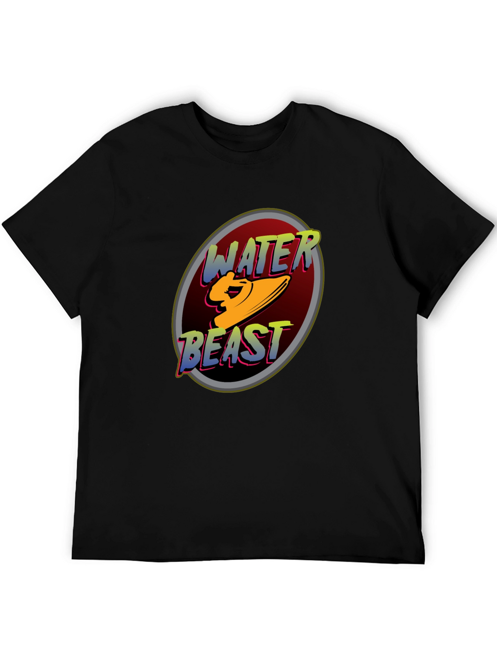 Water Beast Graphic Tee - Black Cotton Blend