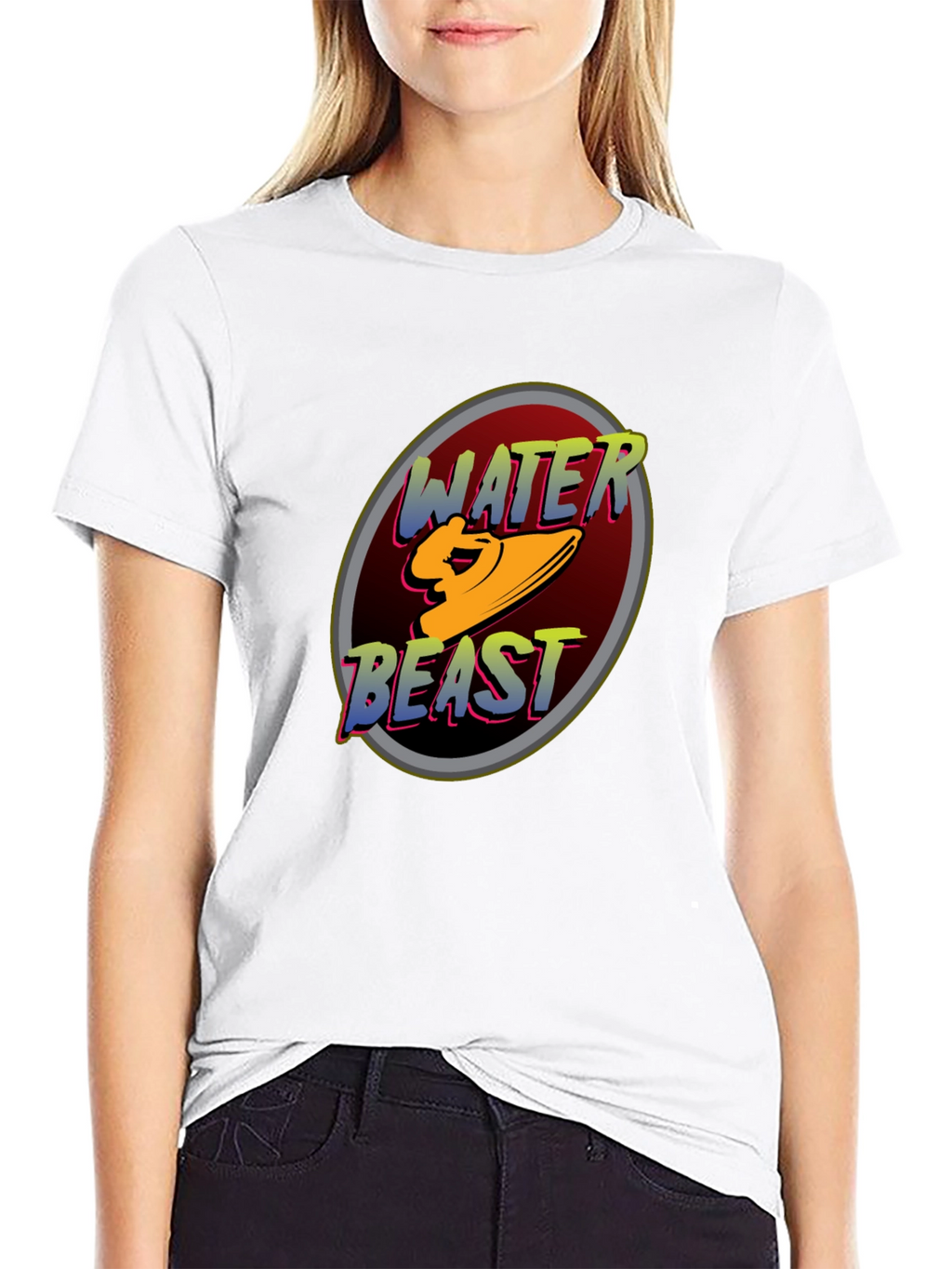 Water Beast Graphic Tee - Black Cotton Blend