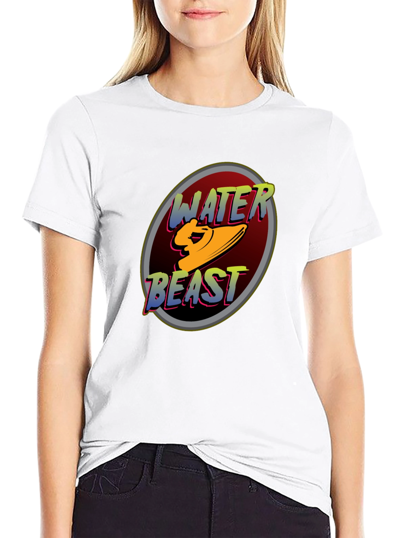 Water Beast Graphic Tee - Black Cotton Blend