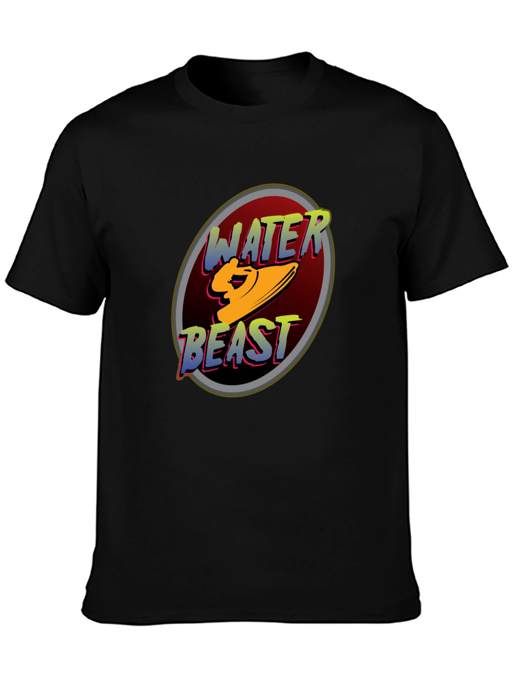 Water Beast Graphic Tee - Black Cotton Blend