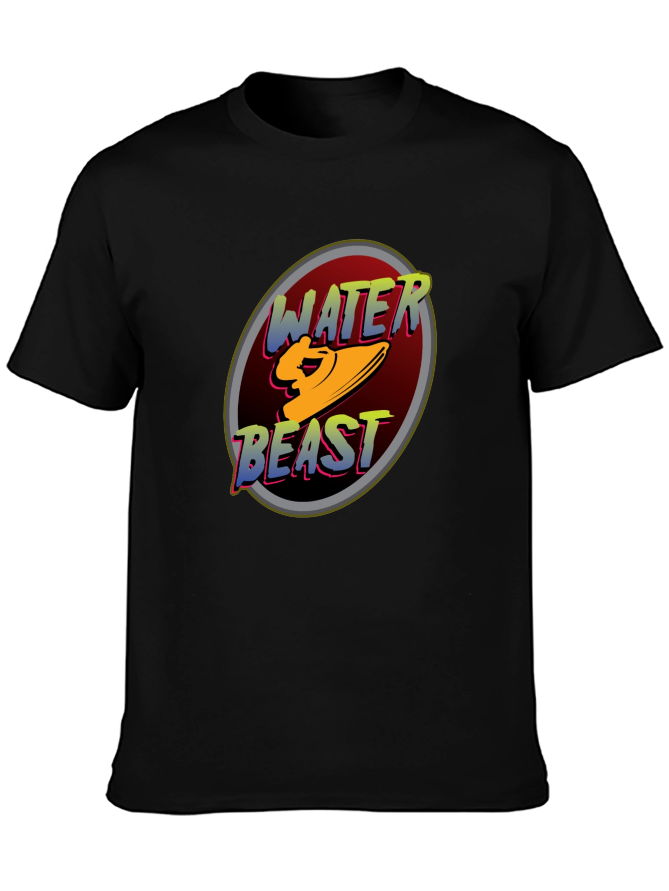 Water Beast Graphic Tee - Black Cotton Blend