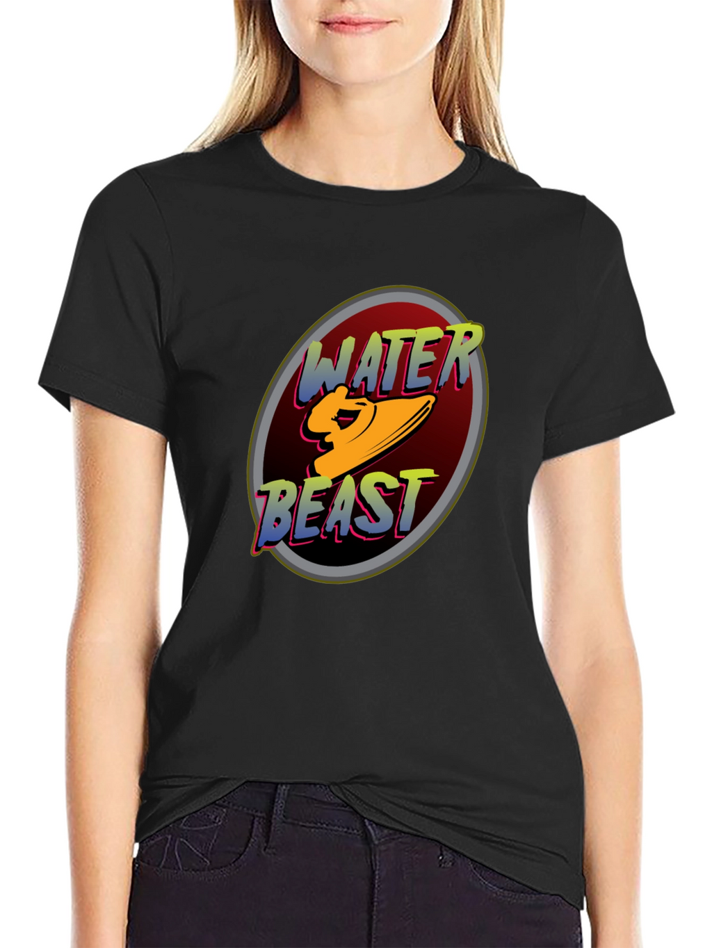 Water Beast Graphic Tee - Black Cotton Blend