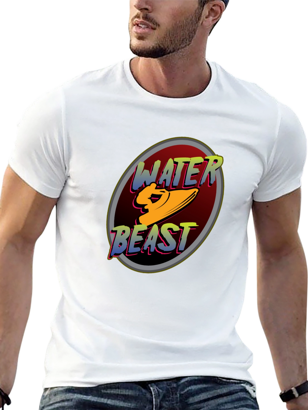 Water Beast Graphic Tee - Black Cotton Blend