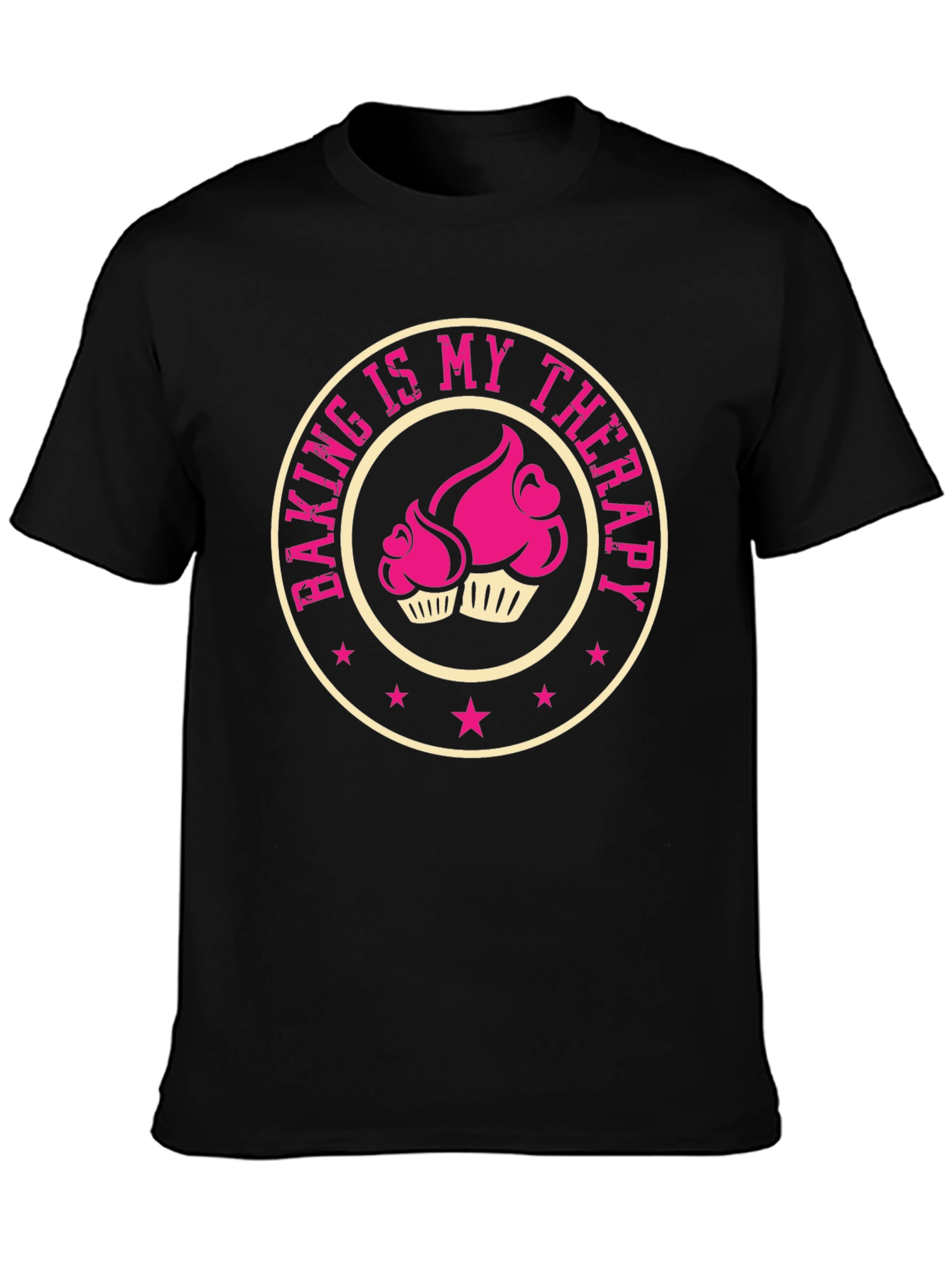 Baking is My Therapy T-Shirt - Cupcake Design