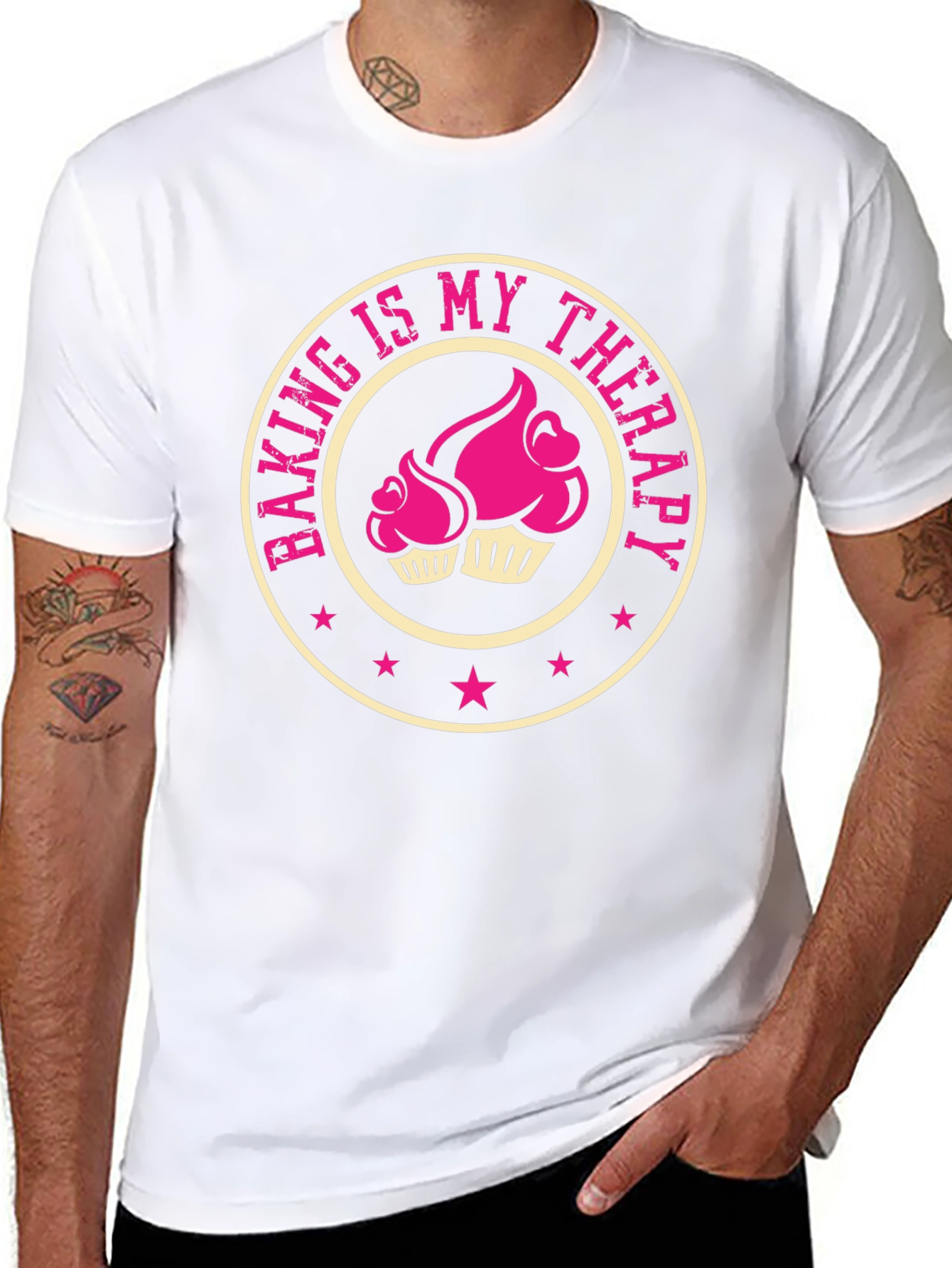 Baking is My Therapy T-Shirt - Cupcake Design