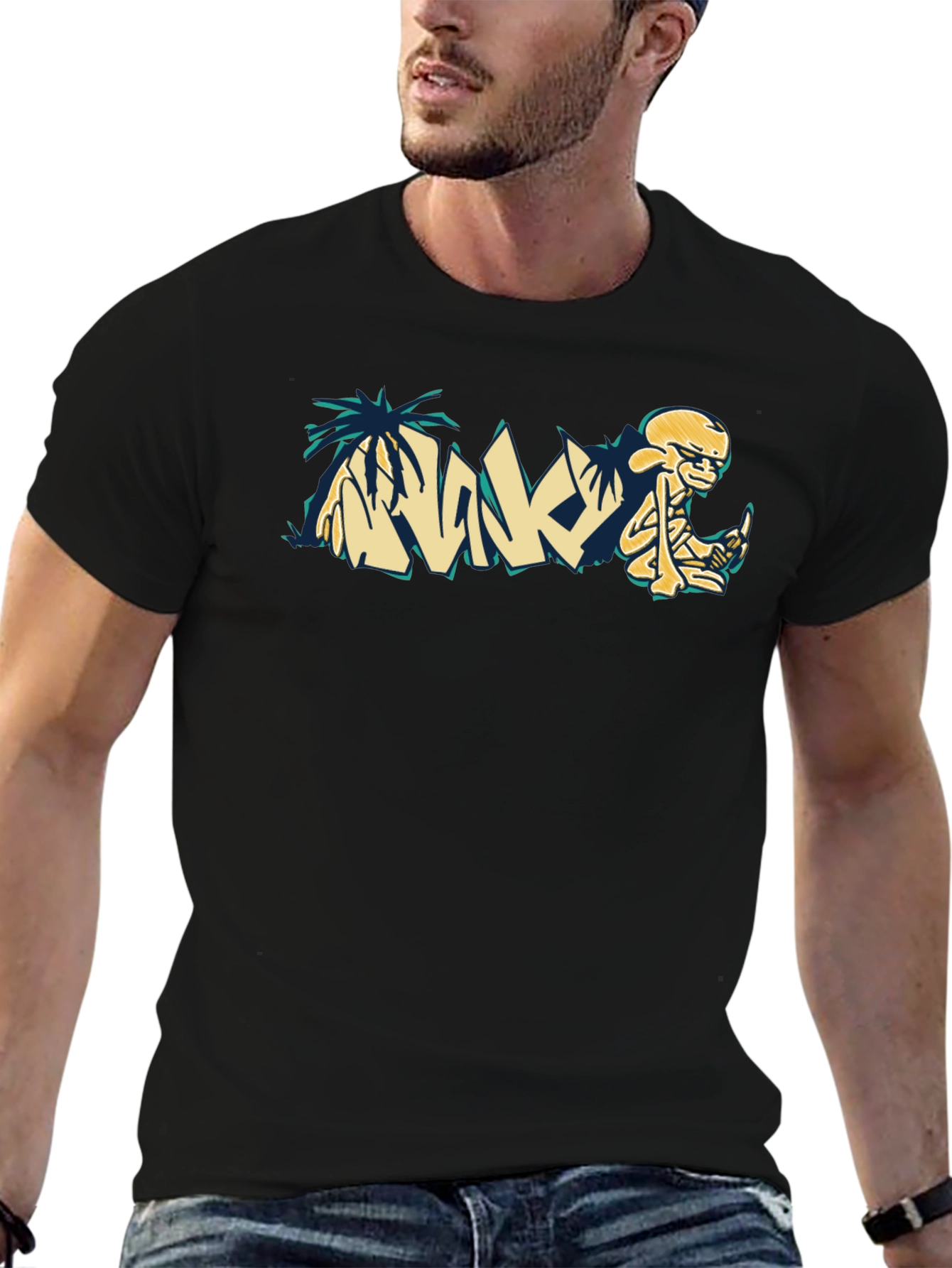 Relaxed Skeleton Graphic Tee - Cool Casual Style