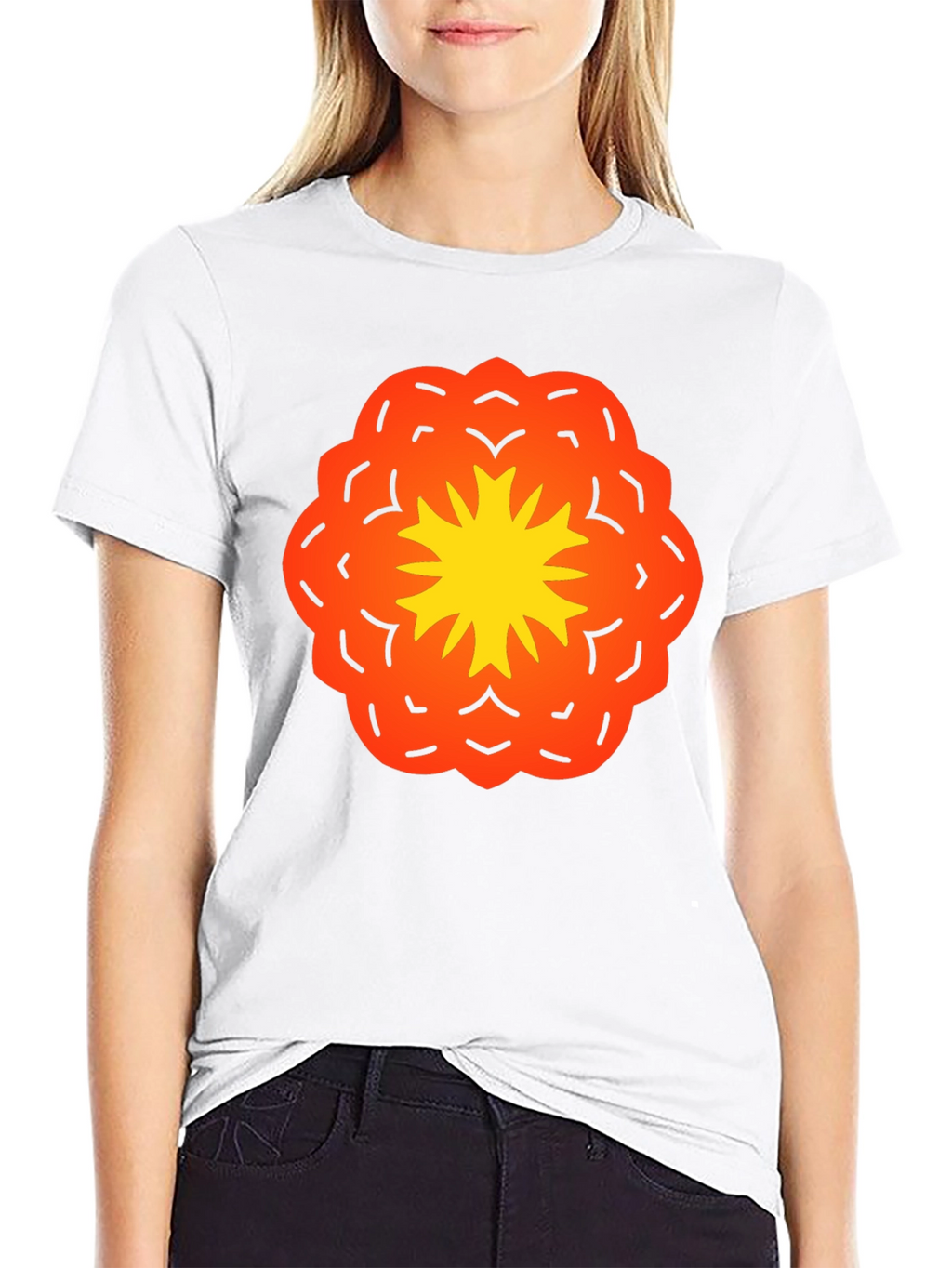 Vibrant Flower Graphic Black T-Shirt