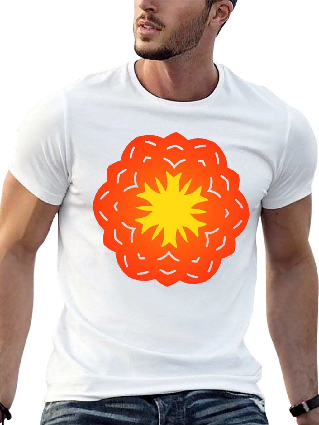 Vibrant Flower Graphic Black T-Shirt