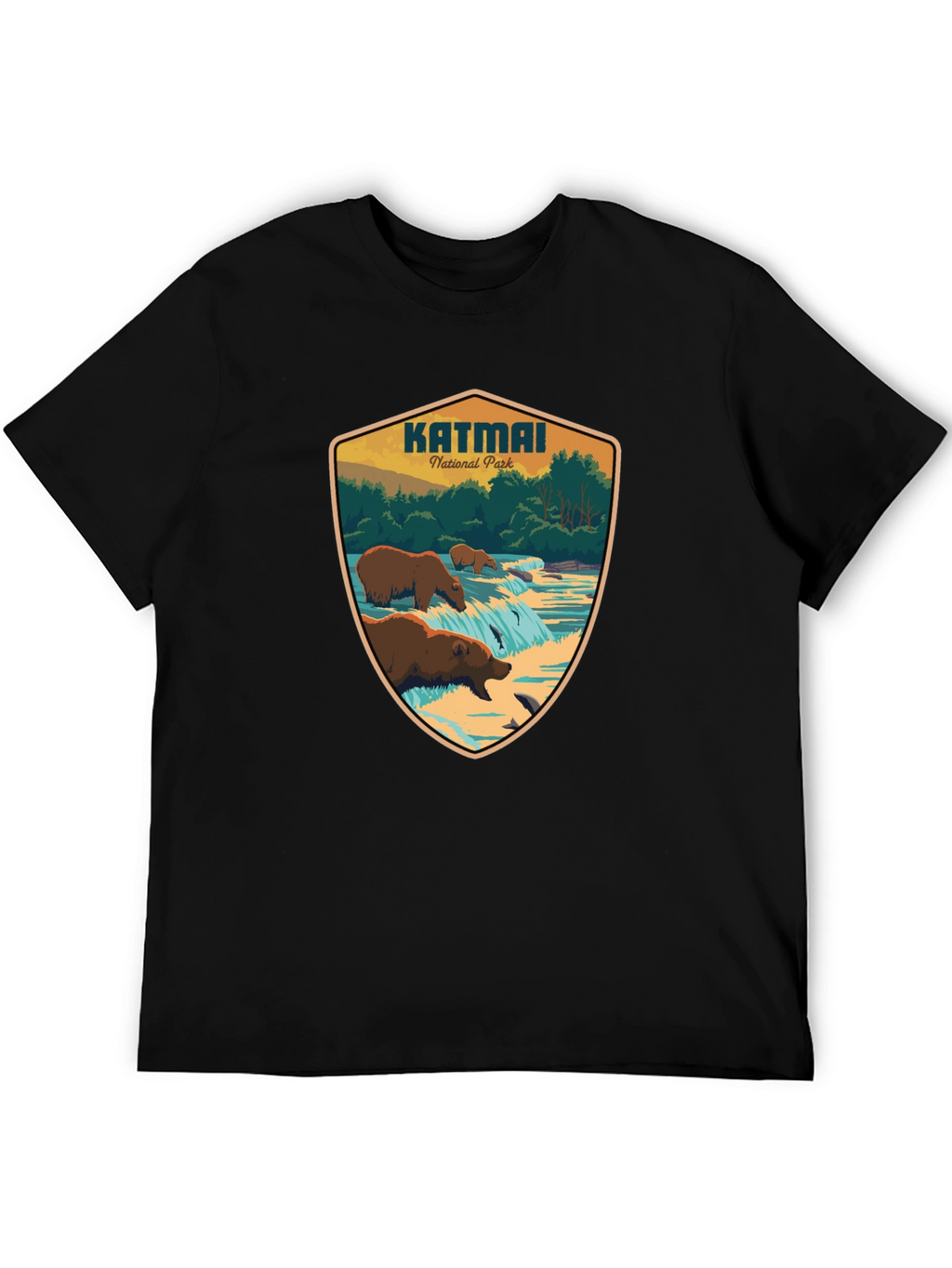 Katmai National Park Graphic Tee - Black Cotton T-Shirt