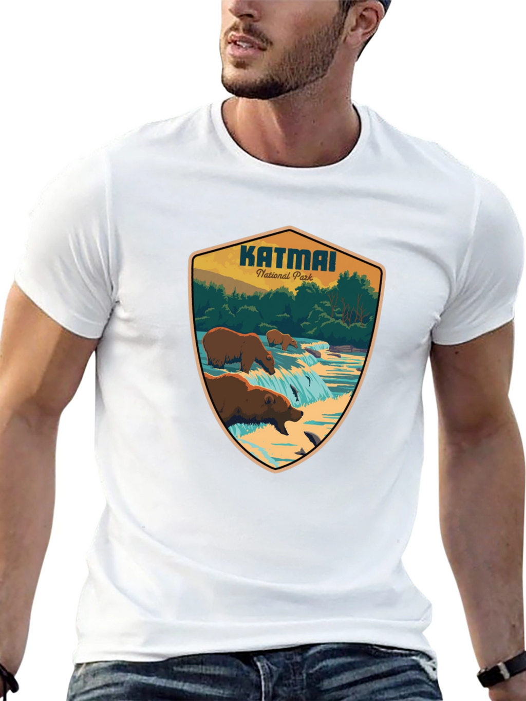 Katmai National Park Graphic Tee - Black Cotton T-Shirt