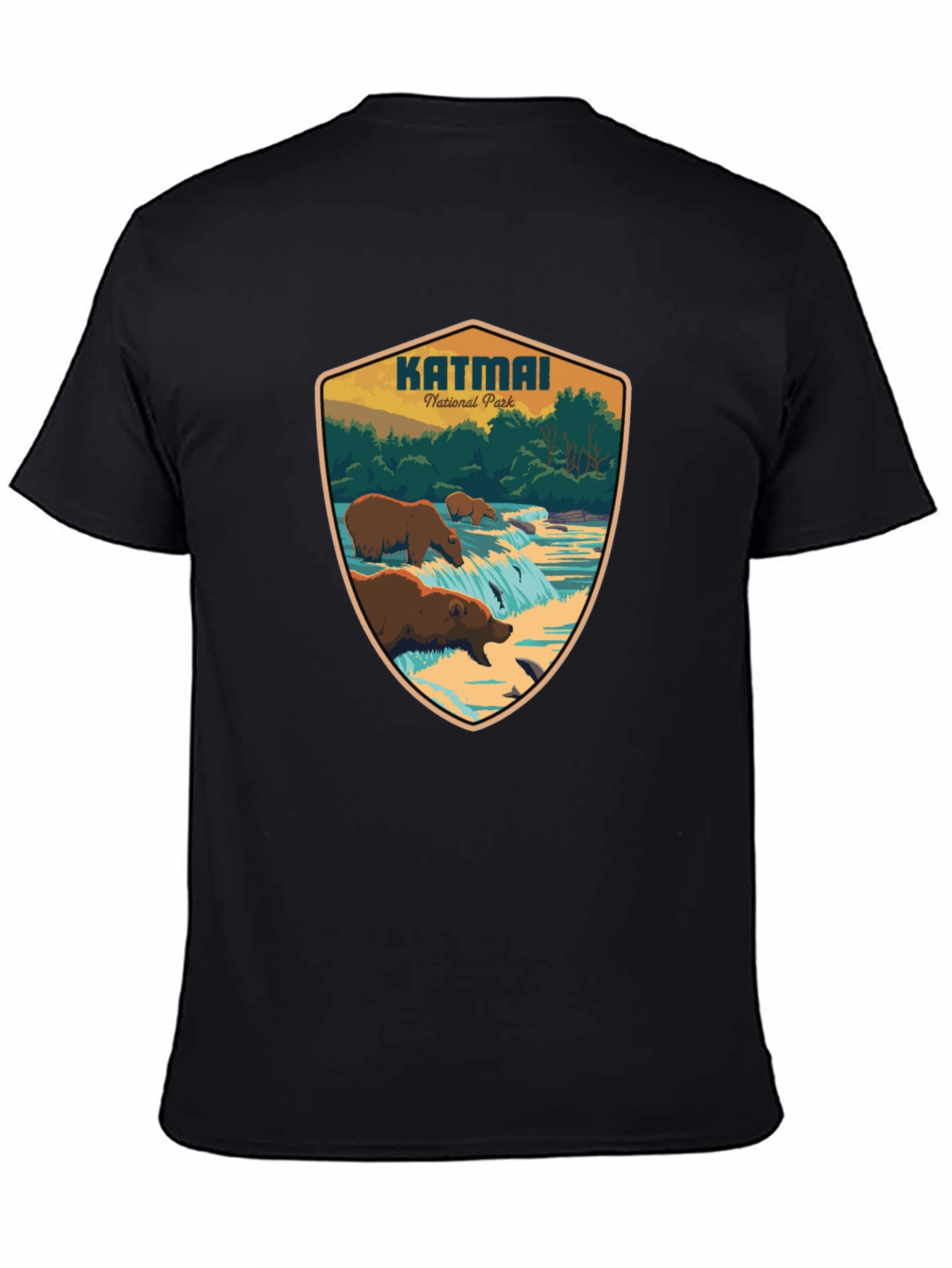 Katmai National Park Graphic Tee - Black Cotton T-Shirt