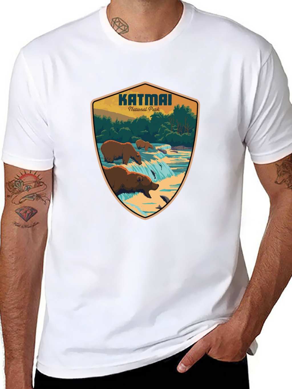 Katmai National Park Graphic Tee - Black Cotton T-Shirt