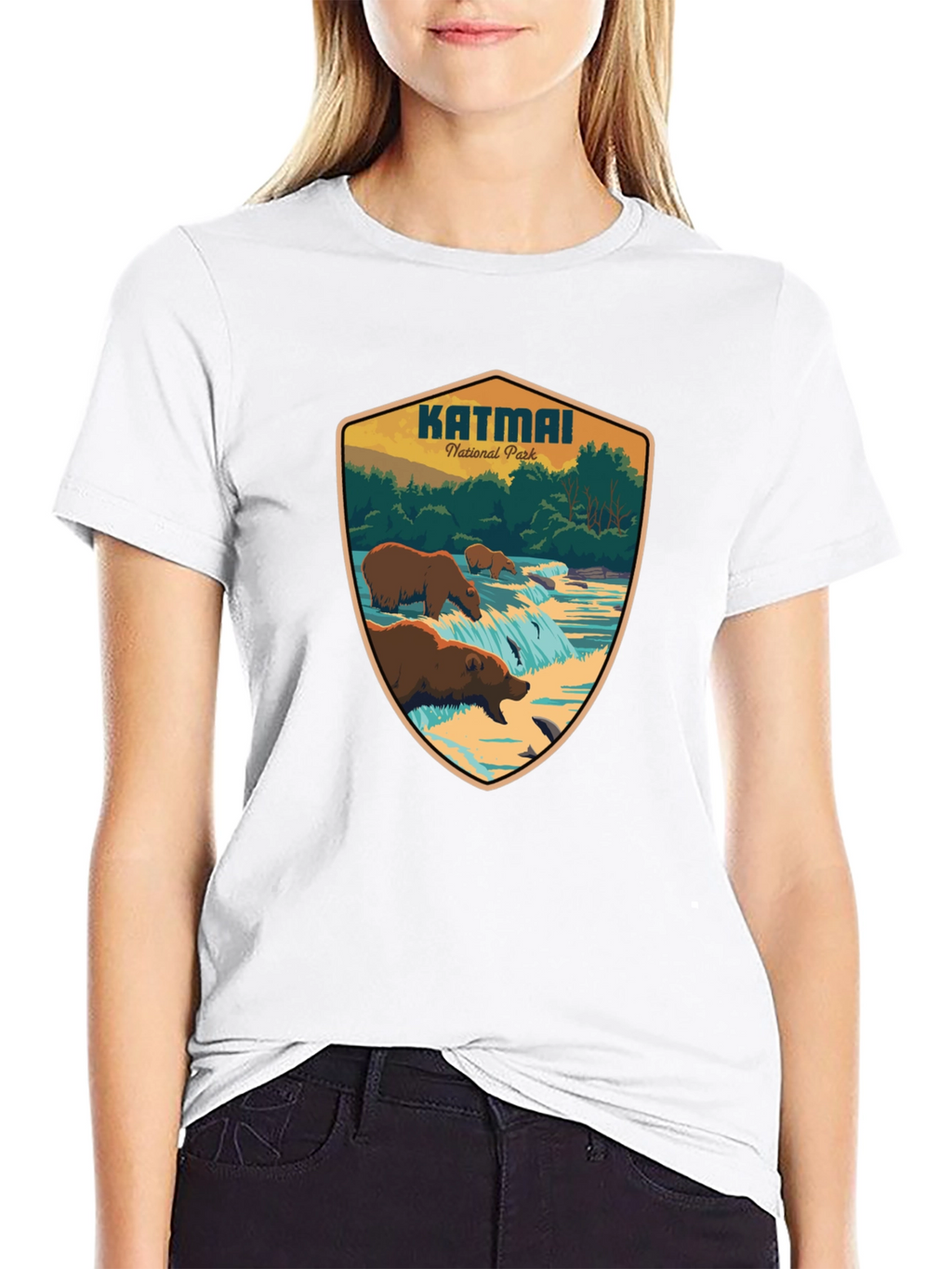 Katmai National Park Graphic Tee - Black Cotton T-Shirt