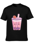Kawaii Strawberry Boba Tea Graphic T-Shirt