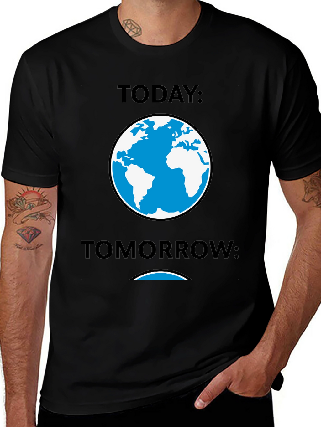 Today Tomorrow Earth Graphic Tee - Black