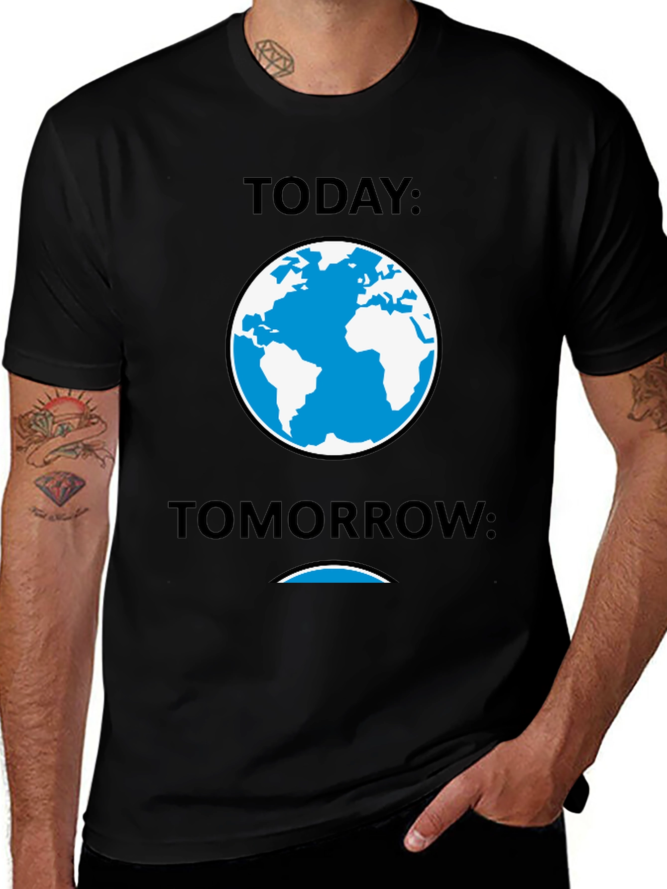 Today Tomorrow Earth Graphic Tee - Black