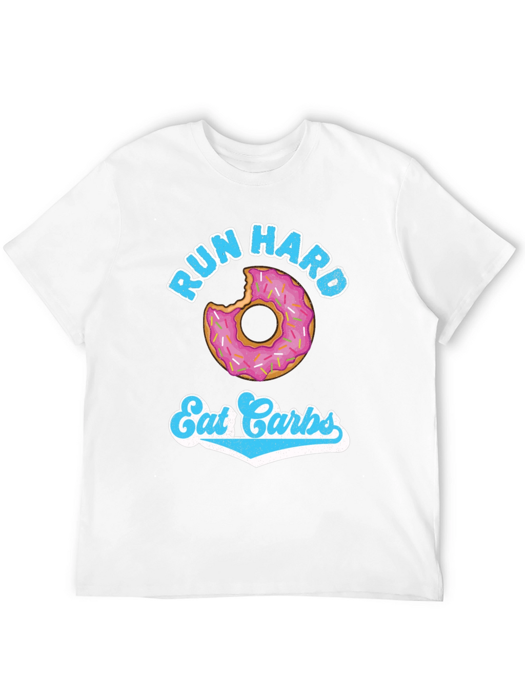 Run Hard Eat Carbs T-Shirt Funny Donut Design