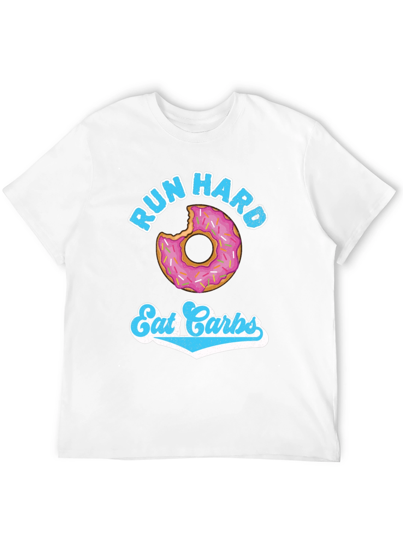 Run Hard Eat Carbs T-Shirt Funny Donut Design