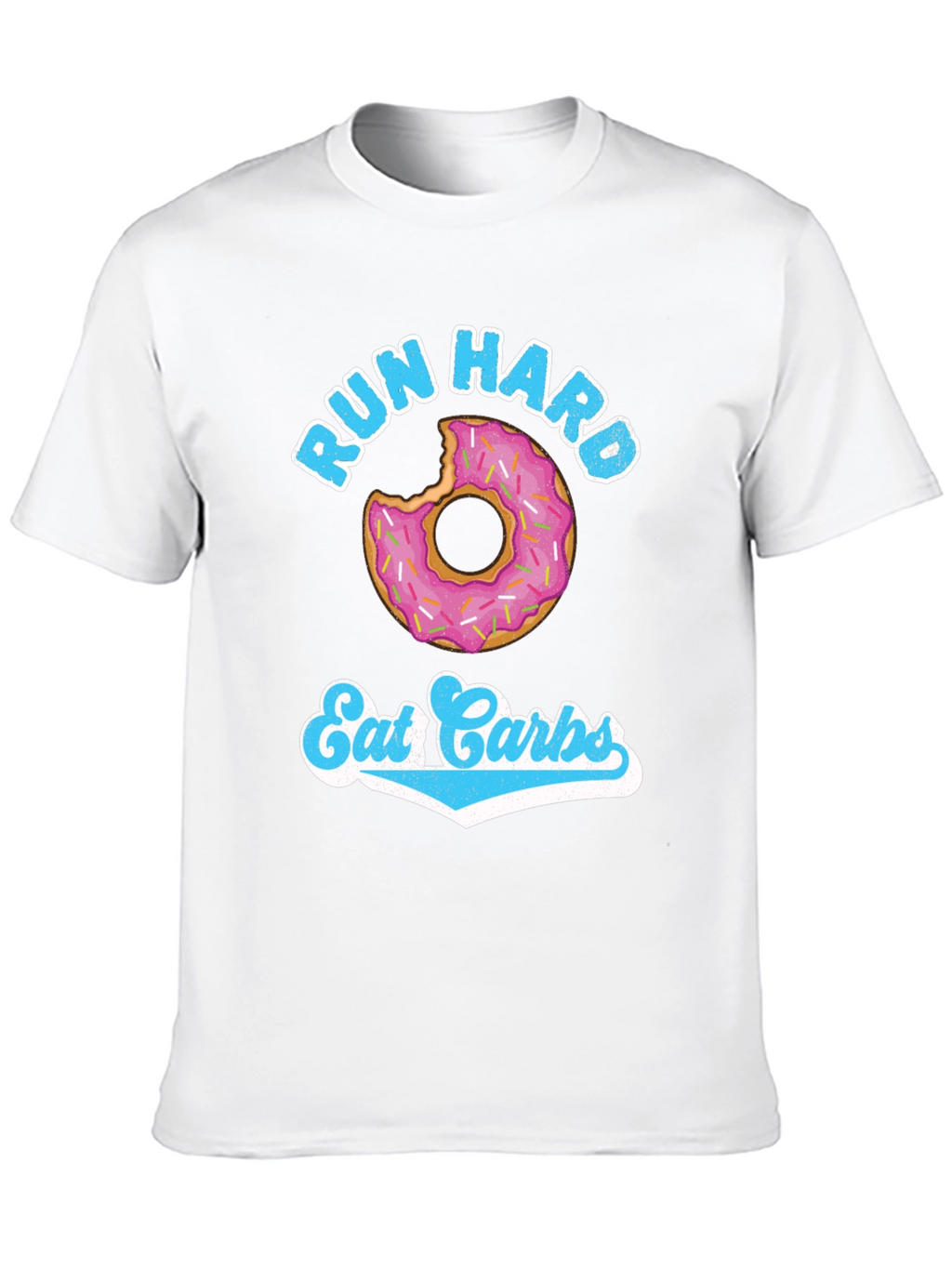 Run Hard Eat Carbs T-Shirt Funny Donut Design