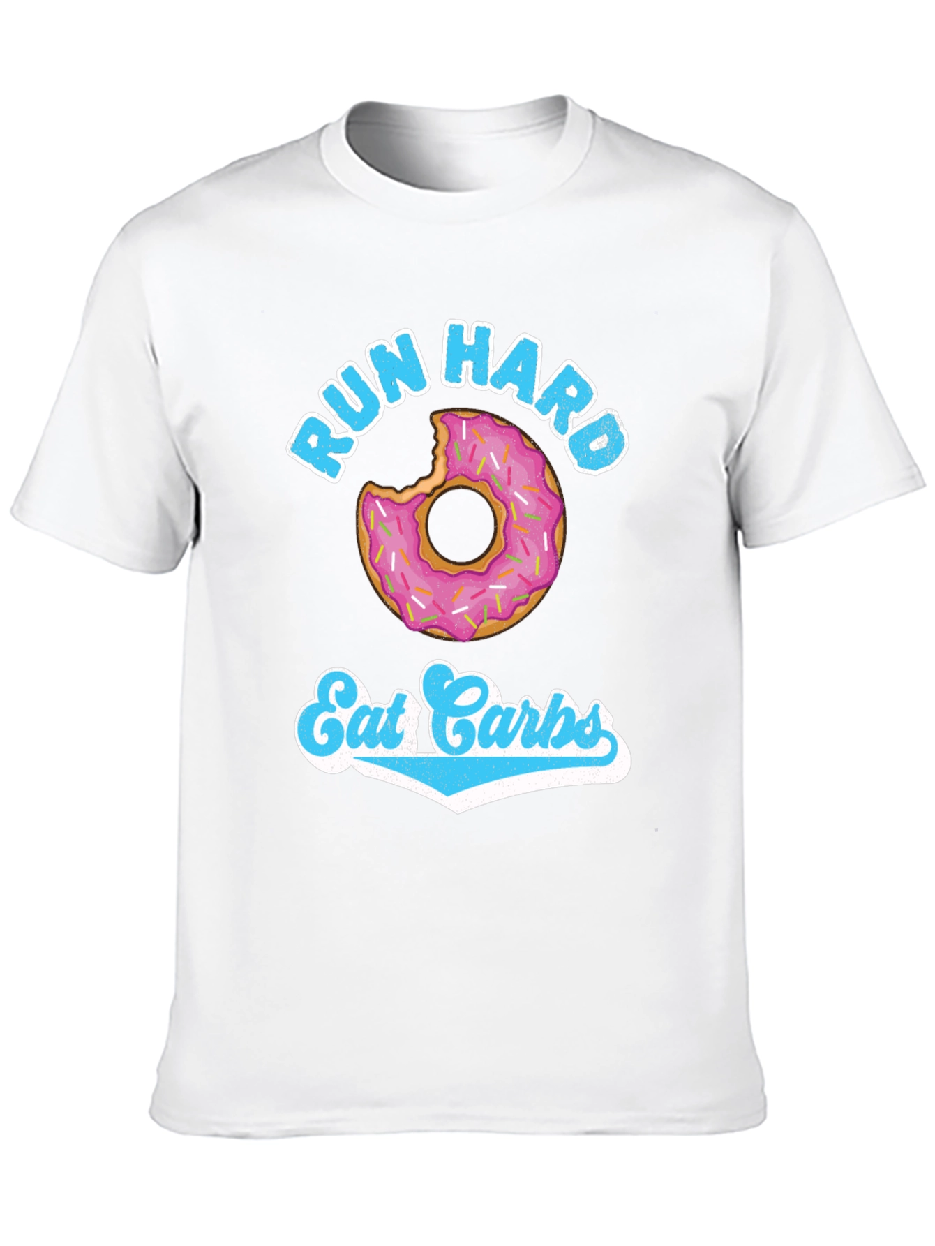 Run Hard Eat Carbs T-Shirt Funny Donut Design