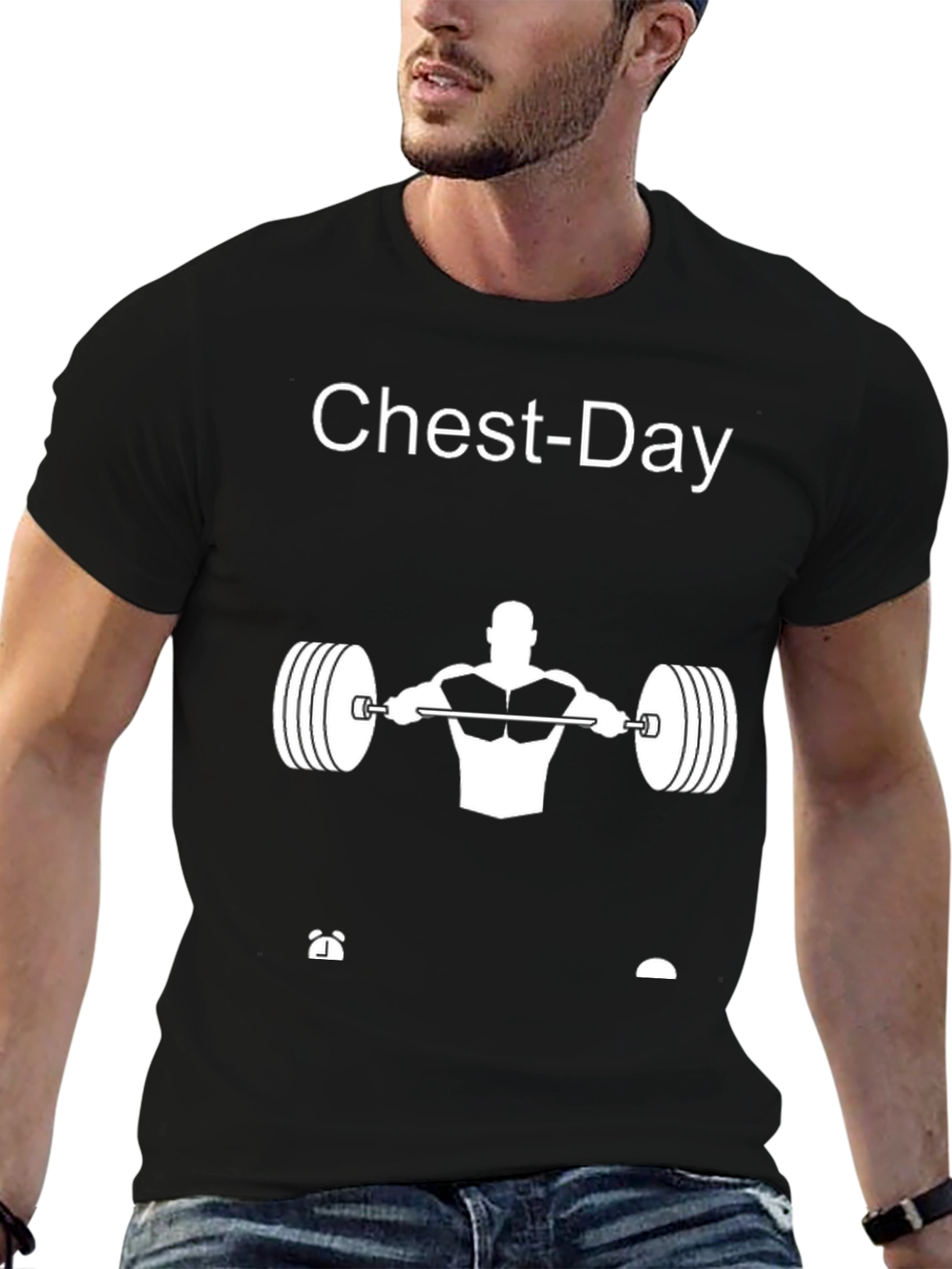 Chest-Day Gym Workout T-Shirt - Black