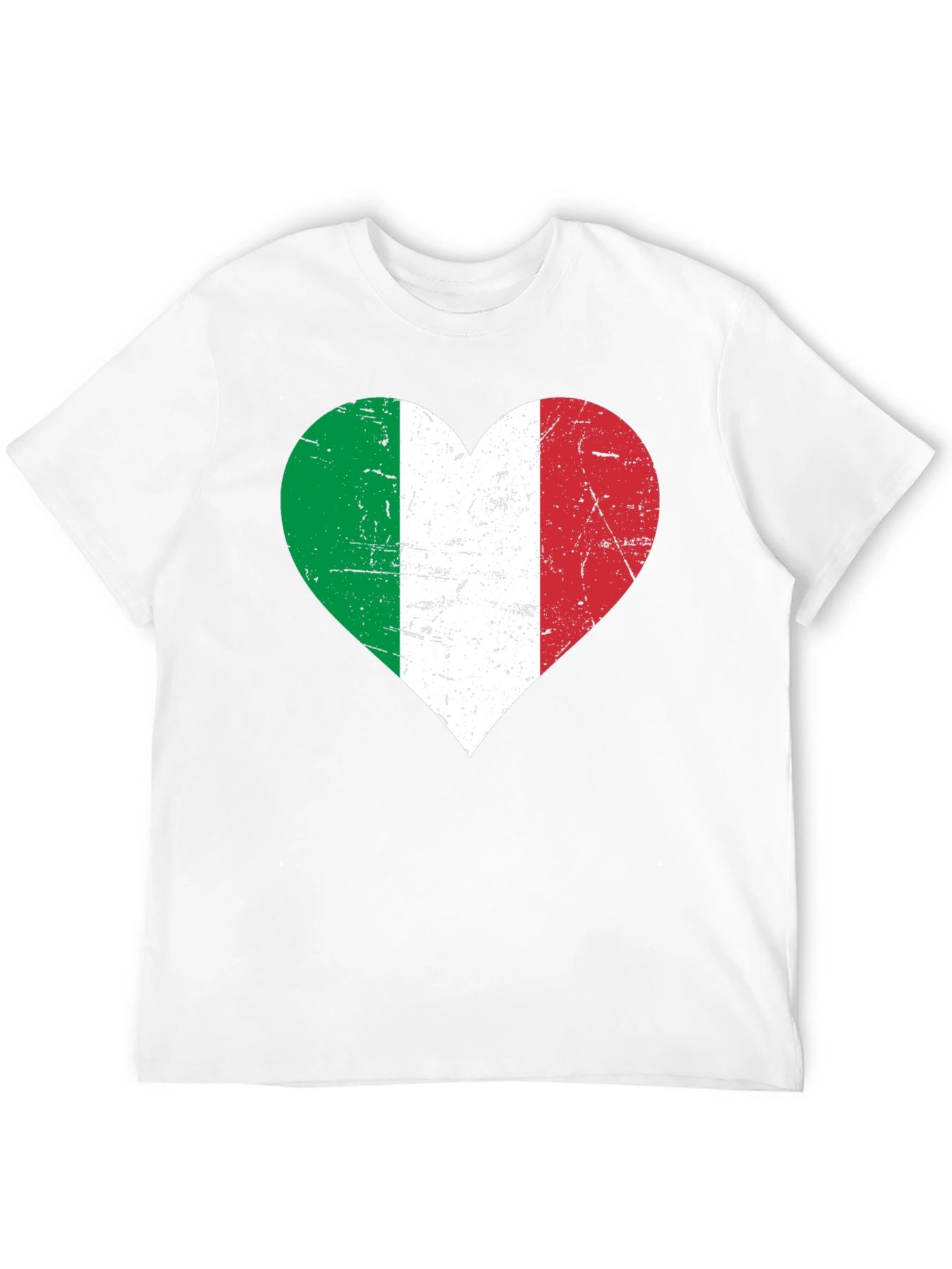 Italian Flag Heart Graphic Tee - Black Casual Shirt