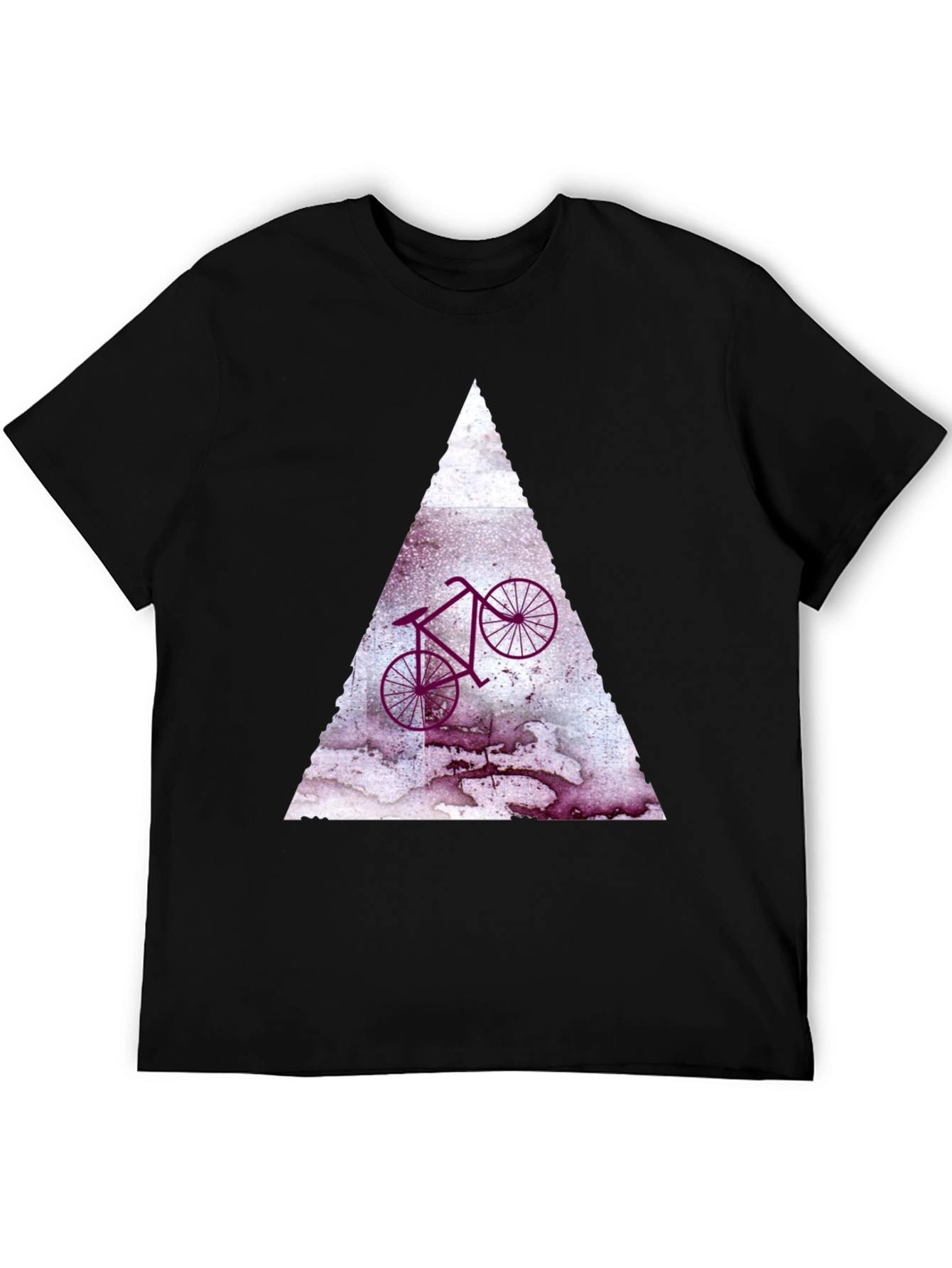 Abstract Bike Graphic Tee - Black Cotton Blend Shirt