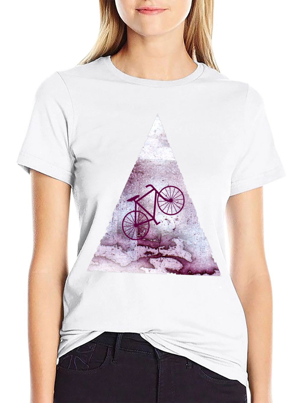 Abstract Bike Graphic Tee - Black Cotton Blend Shirt