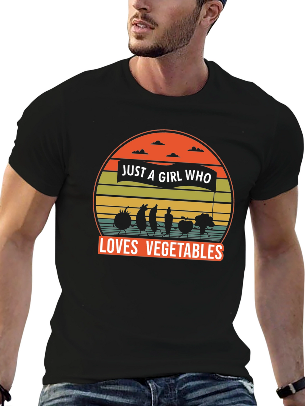 Just A Girl Who Loves Vegetables Graphic Tee