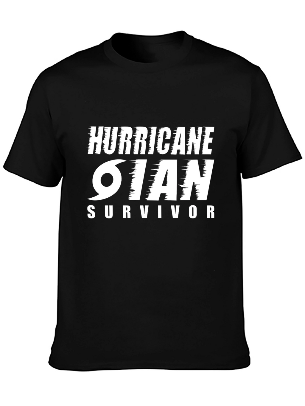 Hurricane Ian Survivor T-Shirt Black Cotton