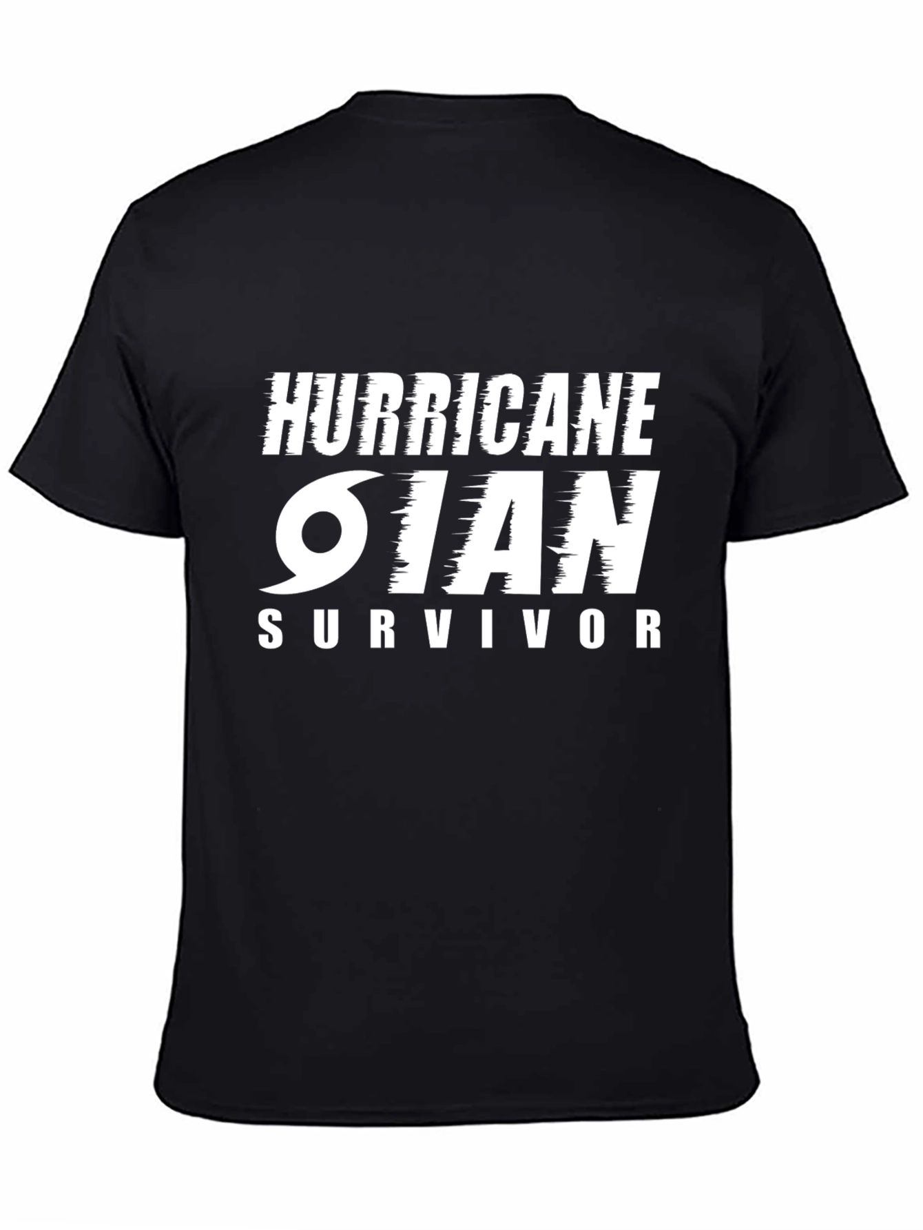 Hurricane Ian Survivor T-Shirt Black Cotton