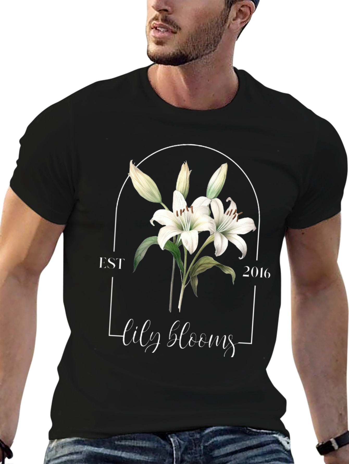 Lily Blooms Est 2016 Black T-Shirt