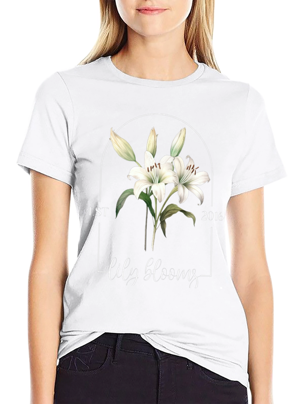 Lily Blooms Est 2016 Black T-Shirt