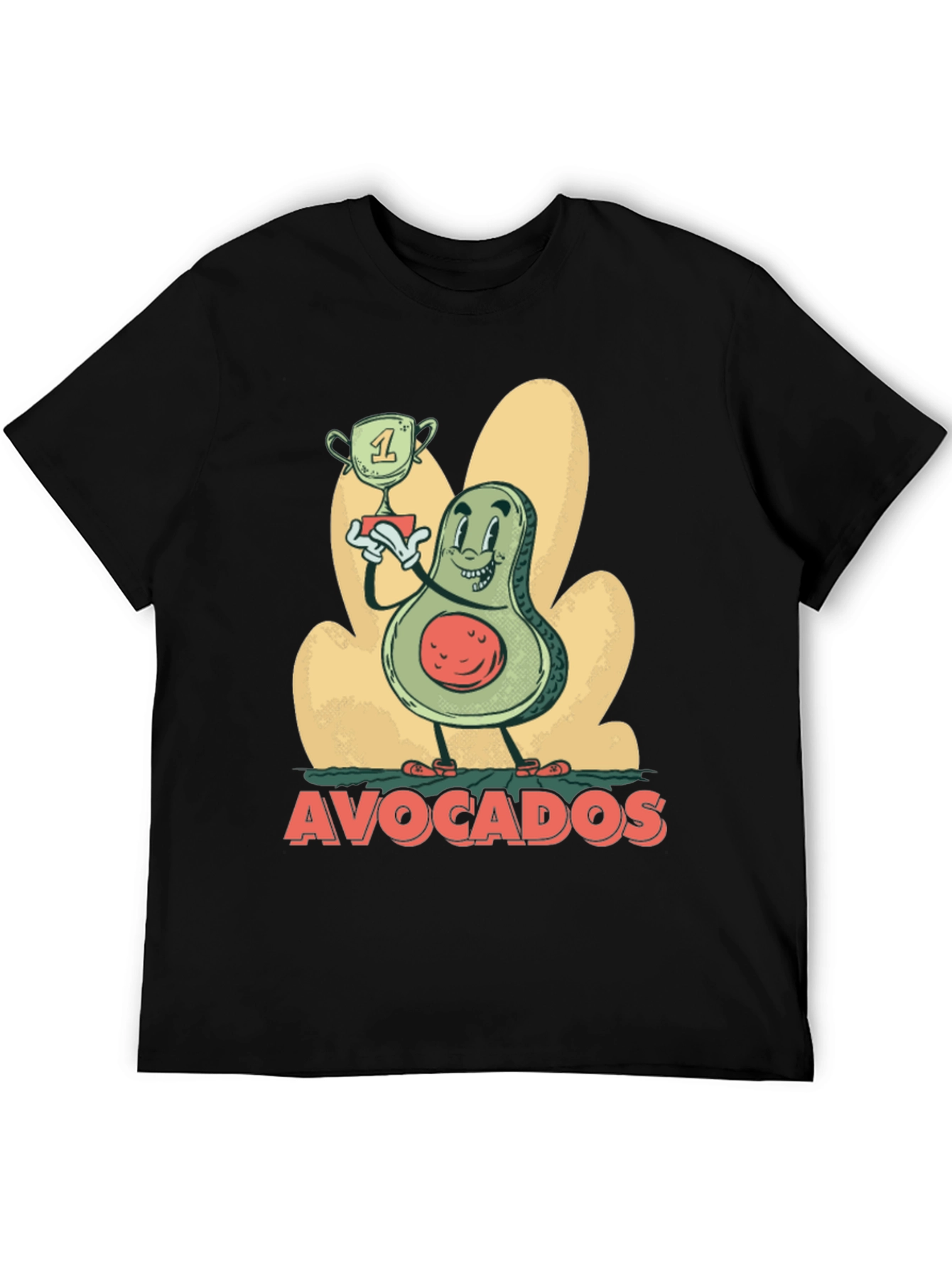 Funny Avocado Champion Black T-Shirt