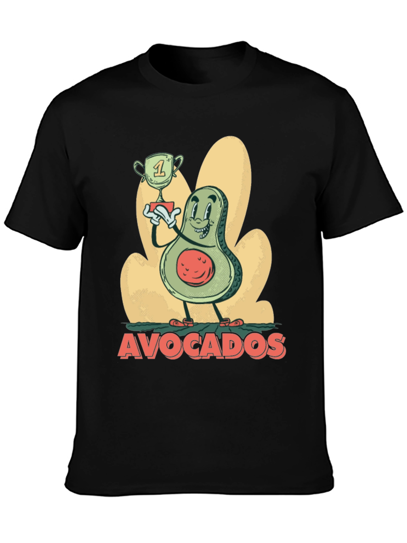 Funny Avocado Champion Black T-Shirt