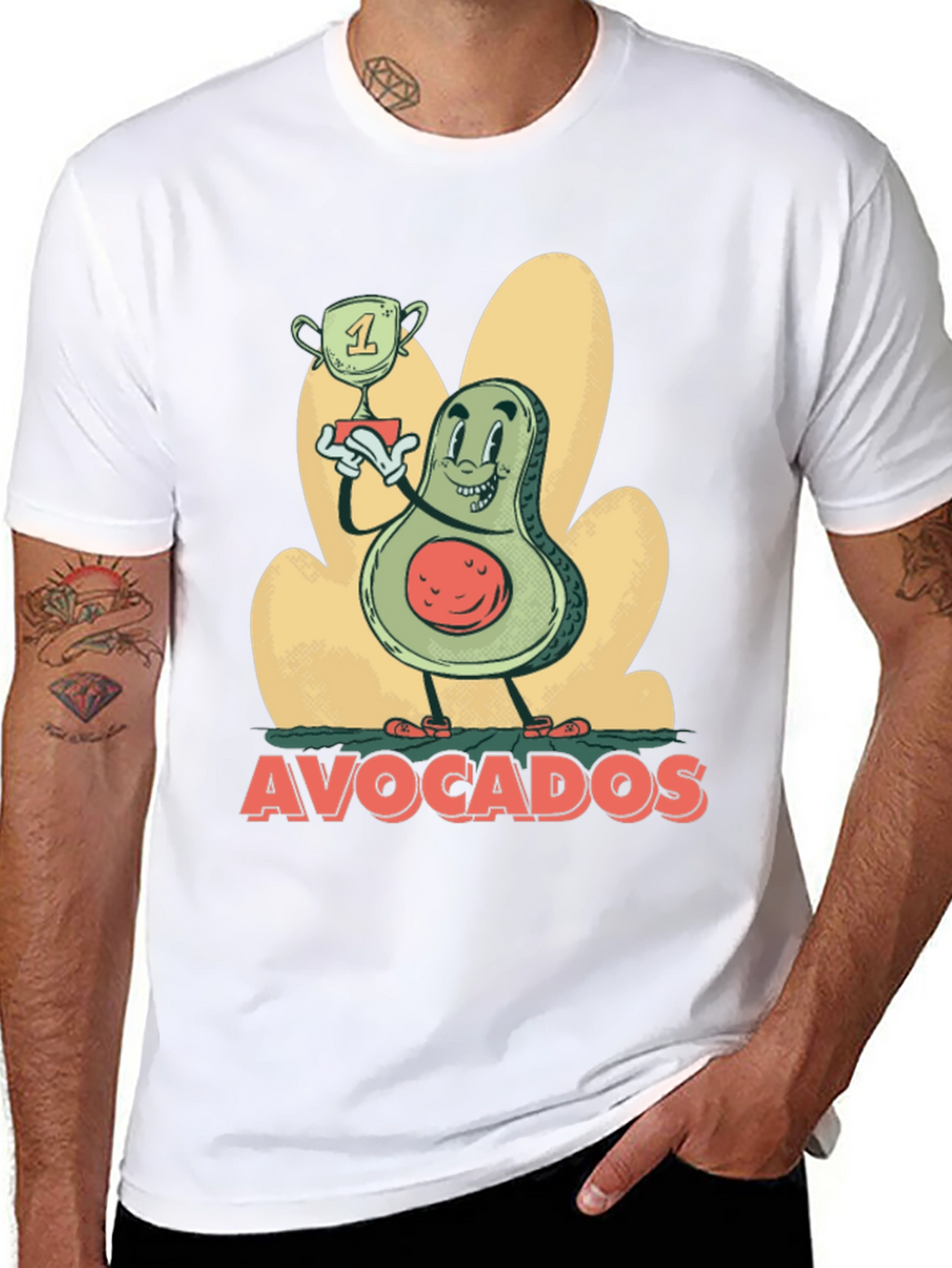 Funny Avocado Champion Black T-Shirt
