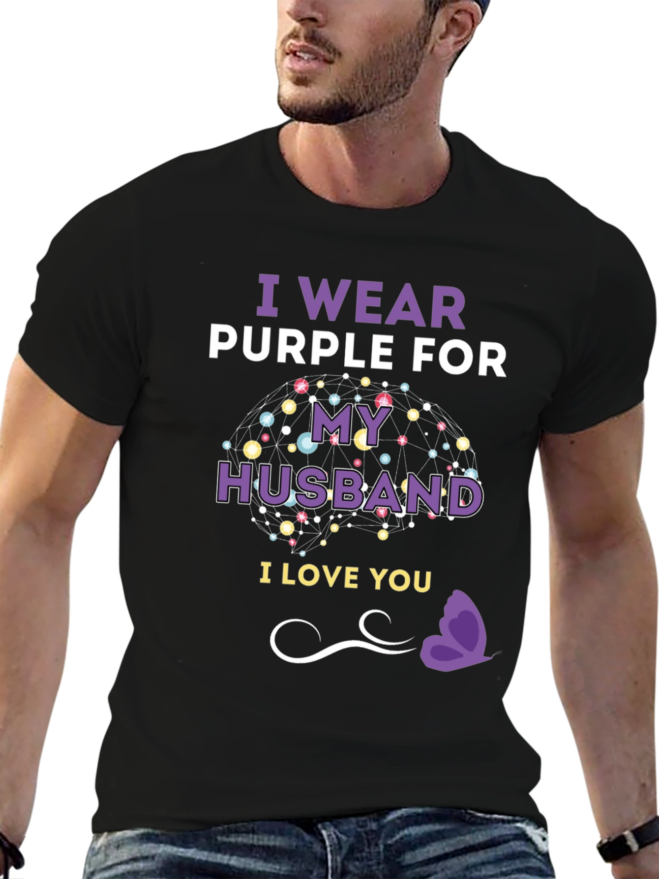I Wear Purple For My Husband T-Shirt