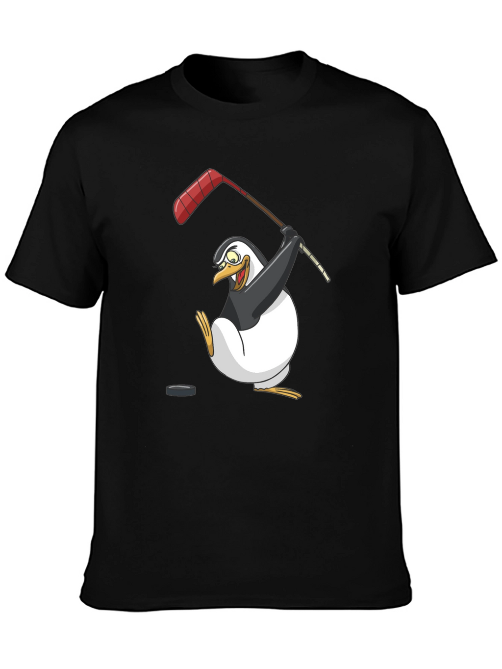 Penguin Hockey Player Graphic T-Shirt